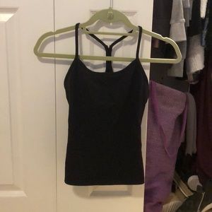Lululemon black Power Y tank top sz 6
